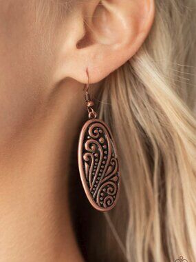 Paparazzi Jewelry Accessories - High Tide Terrace - Copper Earrings - Vintage